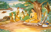Будда в аскезе — изображение в лаосском храме